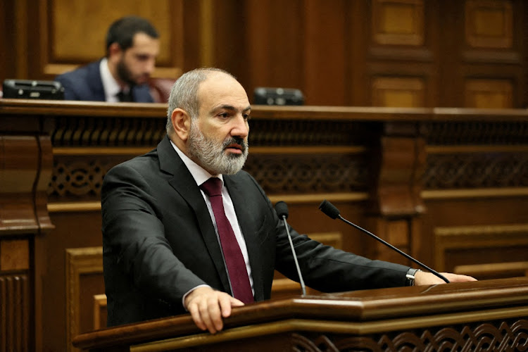 Armenian Prime Minister Nikol Pashinyan addresses parliament in Yerevan, Armenia, September 13 2022. Picture: TEGRAN MEHRABYAN/REUTERS