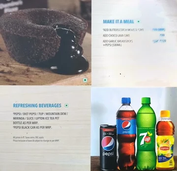 Domino's Pizza menu 