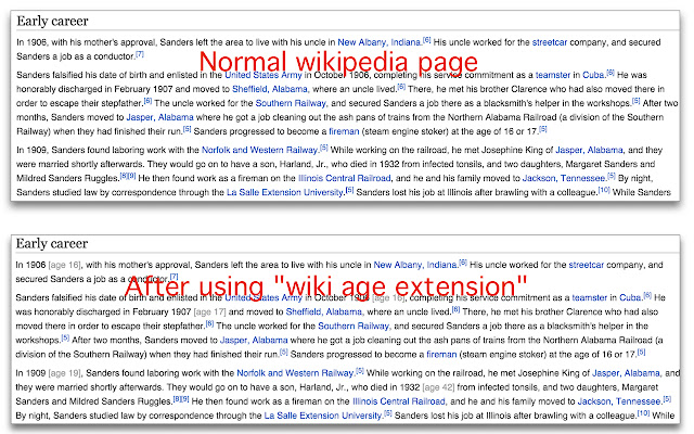 Wiki Age Extension chrome extension