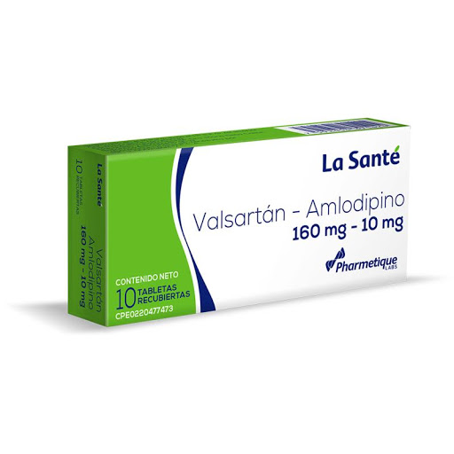 Valsartán+Amlodipino 160/10Mg 10 Tabletas