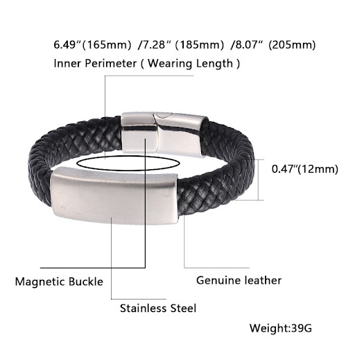 Title 4, Personalized Stainless Steel Bracelet for Men B...