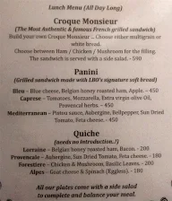 La Bouchee d'Or menu 2