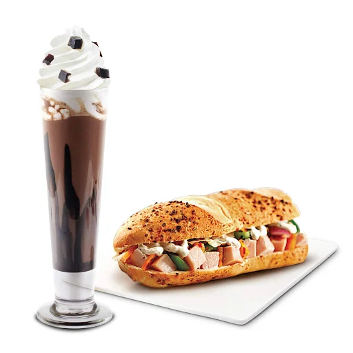 Smokey Dark Chocolate Coffee Frappe N Smoked Chicken Sandwich