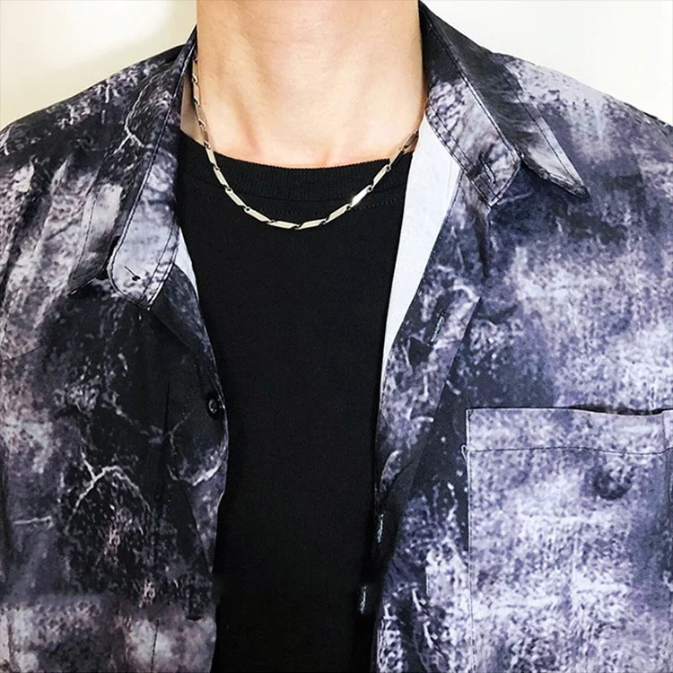 Title 5, Diamanten kruis titanium stalen herenketting, e...