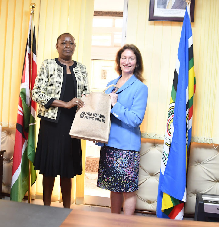 Health PS State Department for Public Health and Professional Standards at the Ministry of Health Josephine Mburu meets the Malaria No More-UK Chief Executive Astrid Bonfield on April 26, 2023/Magdaline Saya