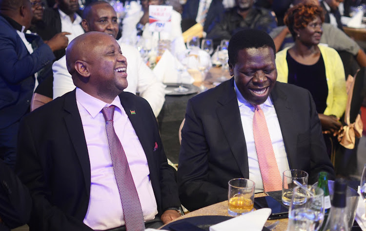 Businessman Tony Gachoka and Devolution CS Eugene Wamalwa