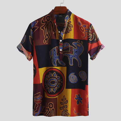 Title 5, European And American Fashion Totem Print Shirt...