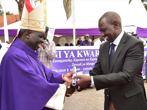 Deputy President William Ruto during the National Lenten campaign in Nyeri, Saturday, March 2, 2019. /DPPS