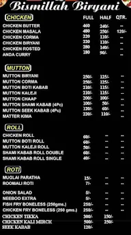 Bismillah Biryani menu 1