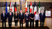 High Representative of the European Union for Foreign Affairs and Security Policy Josep Borrell,  Britain's Foreign Secretary James Cleverly, Germany's Foreign Minister Annalena Baerbock, US Secretary of State Antony Blinken, Japan's Foreign Minister Yoko Kamikawa, Canada's Foreign Minister Melanie Joly, France's Foreign Minister Catherine Colonna, Italian Foreign Ministry's Director General for Political Affairs and International Security Pasquale Ferrara, pose for group photo session during the G7 Foreign Ministers' Meeting at the Iikura Guest House Wednesday, November 8, 2023, in Tokyo, Japan.  