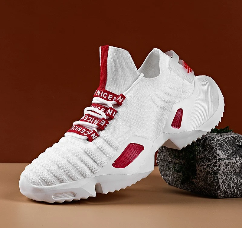 Title 4, Scarpe sneakers rosse a calzino da uomo, stile ...