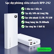 Re Max Rpp - 292 Pin Sạc Dự Phòng 20000Mah 22.5W Sạc Siêu Nhanh Hỗ Trợ Sạc Cùng Lúc 4 Thiết Bị