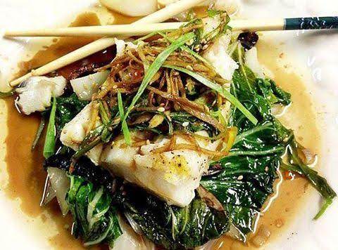 Foil Steamed Spicy Ginger Soy Cod & Bok Choy