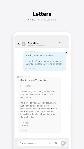 Screenshot Letters - An email experience