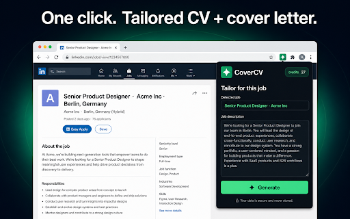 CoverCV — Tailor your CV for any job screenshot 1