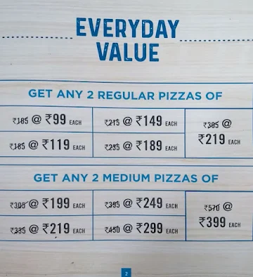 Domino's Pizza menu 