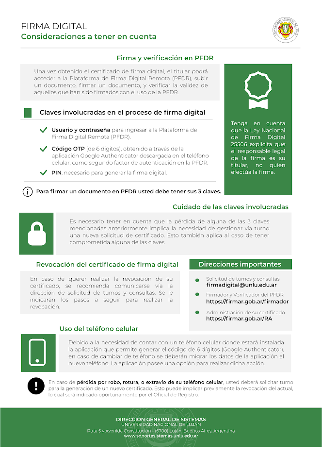 Instructivo sobre cosas a tener en cuenta al tener la Firma Digital Remota