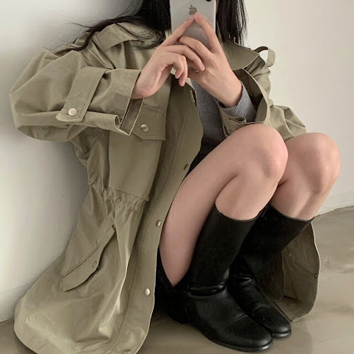 Title 37, Chic Autumn Idle Style Mid-length Loose Single-...