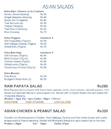 Salad Bar & Company menu 