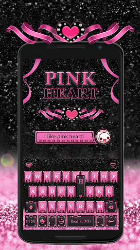 Pink Heart Kika Keyboard Theme