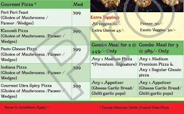 Megna's Gourmet menu 