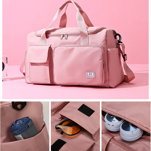Title 10, Large-capacity travel bag with dry and wet sepa...