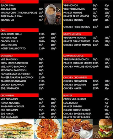 Thikana Cafe & Restaurant menu 