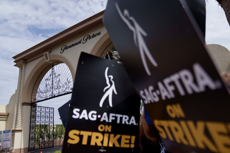 Screen Actors Guild members and supporters on a picket line outside Paramount Studios in Los Angeles, California, US on July 17 2023. Picture: ERIC THAYER/BLOOMBERG