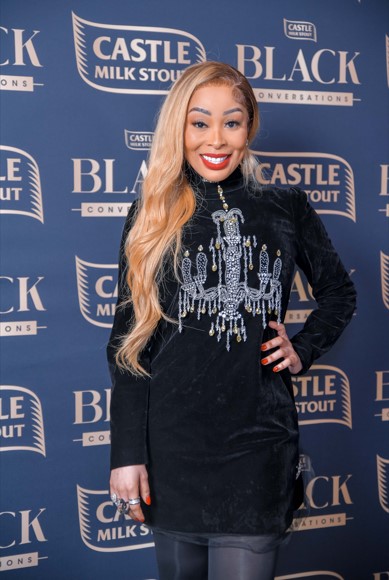 Khanyi Mbau was the MC at the launch of the second season of Castle Milk Stout Black Conversations