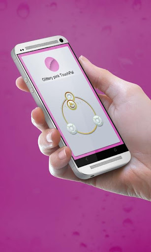 Glittery pink TouchPal Skin