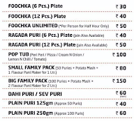 Shareat Panipuri menu 1