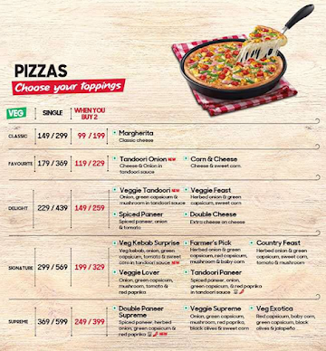 Pizza Hut menu 