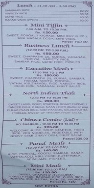 Sangeetha Okadey's Restaurant menu 1