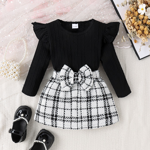 Title 1, Fashion Personality Sunken Stripe Bow Girl Suit...