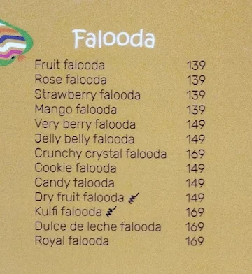 Firangi Falooda menu 