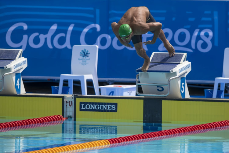Chad le Clos in action in the Men's 50m Butterfly during day 1 of the Gold Coast 2018 Commonwealth Games at on April 05, 2018 in Gold Coast, Australia.