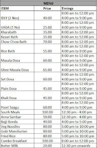 Ktr Sai Sannidhi menu 1