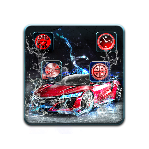 Water Splash Red Car Theme