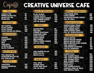 Creative Universe Cafe menu 3