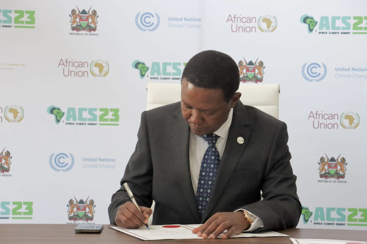 Foreign and Diaspora Affairs Cabinet Secretary Alfred Mutua at KICC on September 5, 2023.