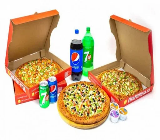 Super 6 Cheese Capsicum Pizza (7inch) + 6 Paneer Parcel + 6 Coke