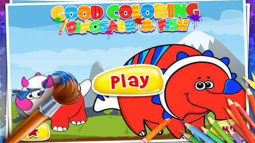 Good Coloring Dinosaur Fish