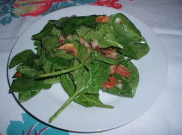 Spinach Bacon Salad with Warm Dressing