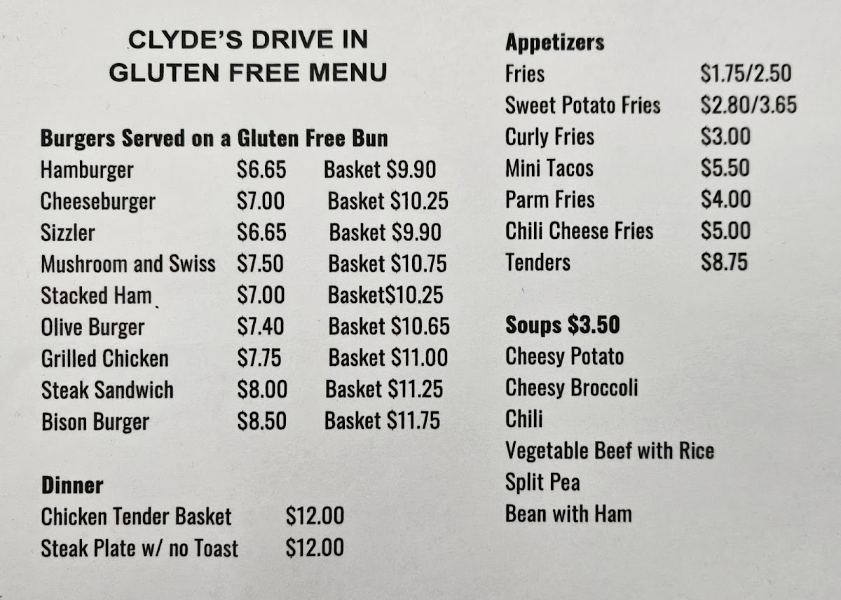 Gluten-Free at Clyde's Drive-In