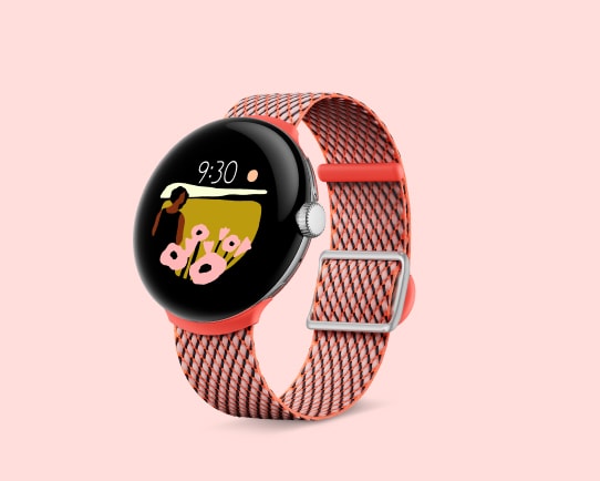 Angled Google Pixel Watch Woven band