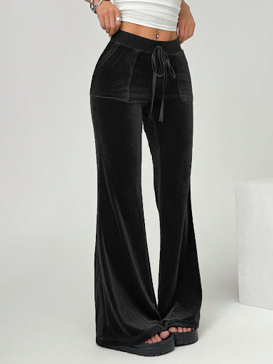 Title 5, Simple Temperament Velvet Casual Pants Autumn a...