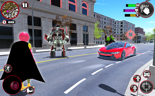 Flying Stickman Rope Hero - Crime City Rope Hero