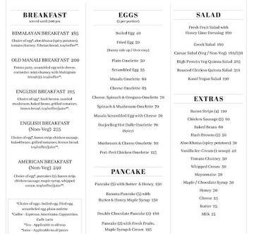 The Green Cafe & Resturant menu 