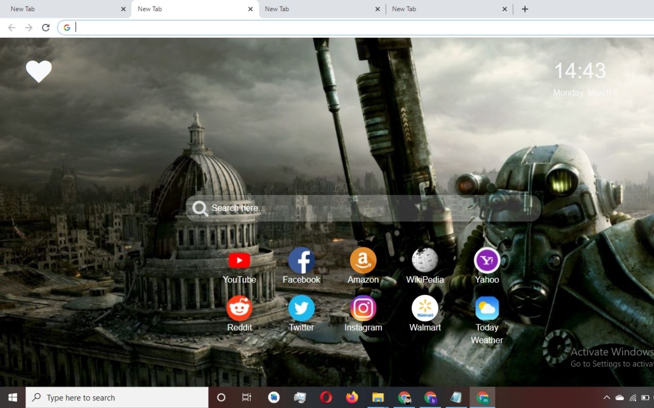 Fallout Wallpaper New Tab Theme [Install Now] Preview image 1