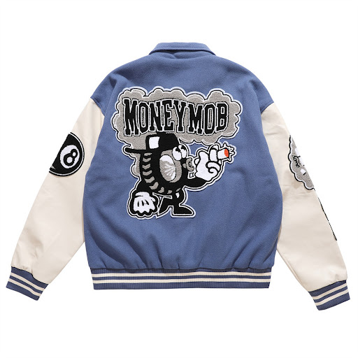 Title 3, American Punk Flocked Embroidery Letter Contras...
